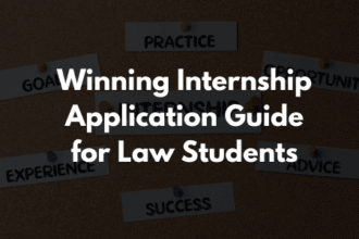 Law student drafting internship application