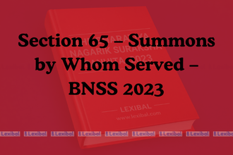 Section 65 – Summons by Whom Served – BNSS 2023