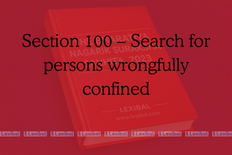Section 100 – Search for persons wrongfully confined