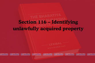 Section 116 – Identifying unlawfully acquired property