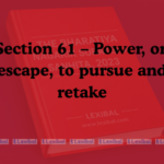 Section 61 – Power, on escape, to pursue and retake