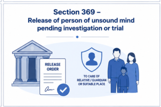Section 369 – Release of person of unsound mind pending investigation or trial