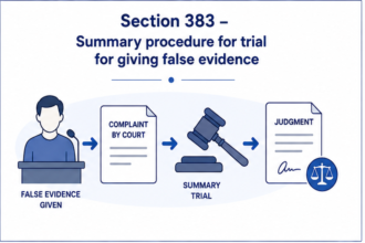 Section 383 – Summary procedure for trial for giving false evidence